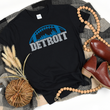 Detroit Football With Skyline T-Shirt – Celebrate the Spirit of Detroit!