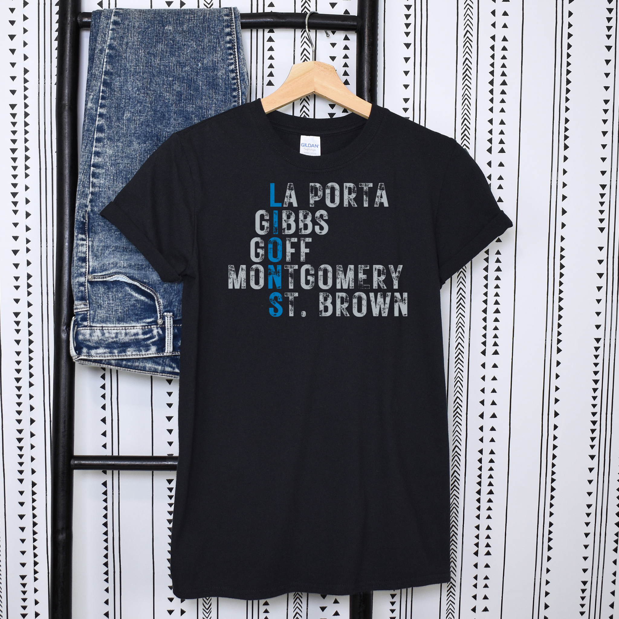 Detroit Lions Players Names Typography T-Shirt