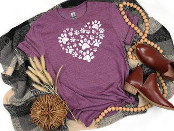 Paw Prints Heart T-Shirt