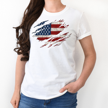 Tattered American Flag T-Shirt