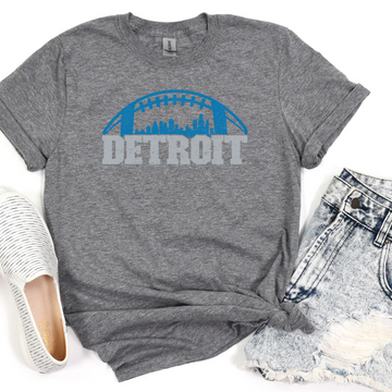 Detroit Football With Skyline T-Shirt – Celebrate the Spirit of Detroit!